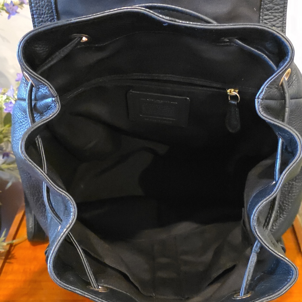 Coach Black Pebble Leather Backpack Gold Toned Hardware # 29008 EUC - Picture 4 of 9